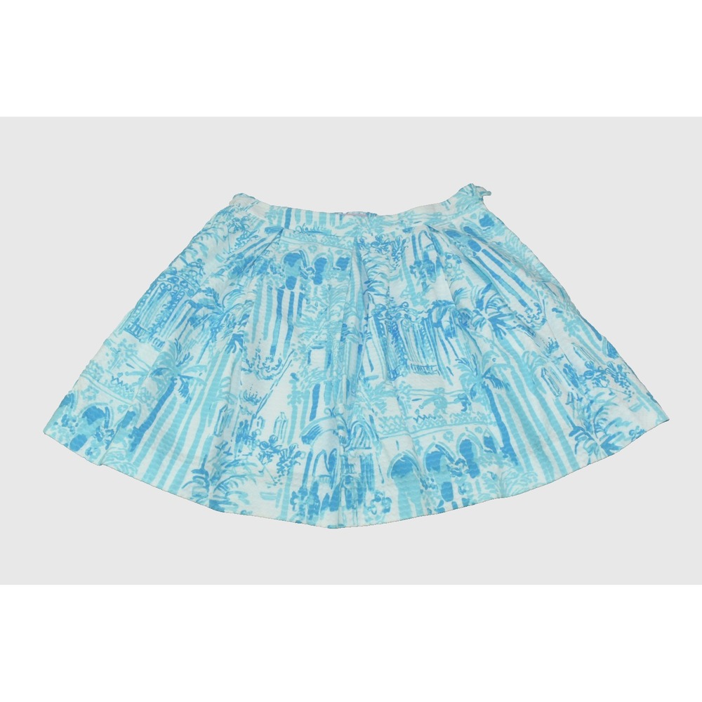 Lilly Pulitzer La Via Loca Women's Skirt Size 10 Blue/White Lined